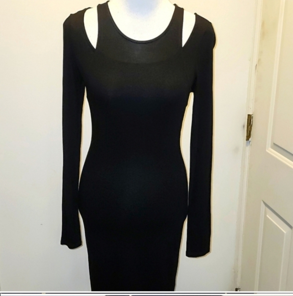 Lovers + Friends Black Long Sleeve And Tank Mini Dress Size S NWT Layered Sheath